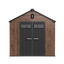 TERKKIN Gable 8x10 Storage Shed Pro Dark Walnut 3D