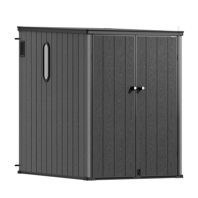 TERKKIN RIDGENOR Vertical 5 x 7 ft Tall Storage Shed Standard Graphite Grey