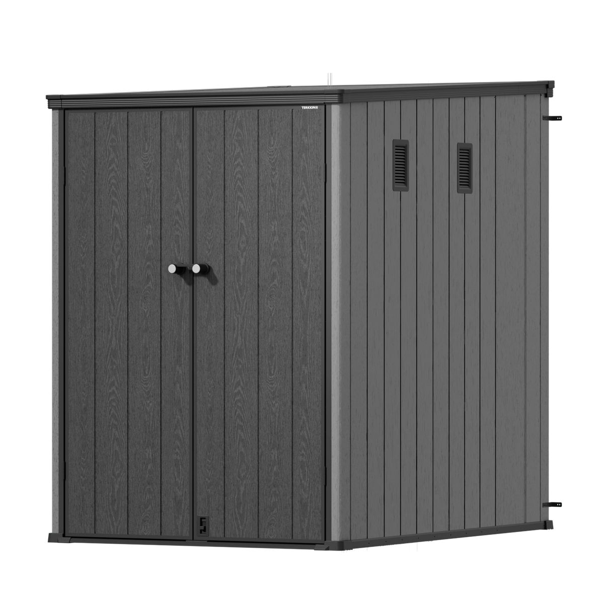 TERKKIN RIDGENOR Vertical 5 x 7 ft Tall Storage Shed Standard Graphite Grey