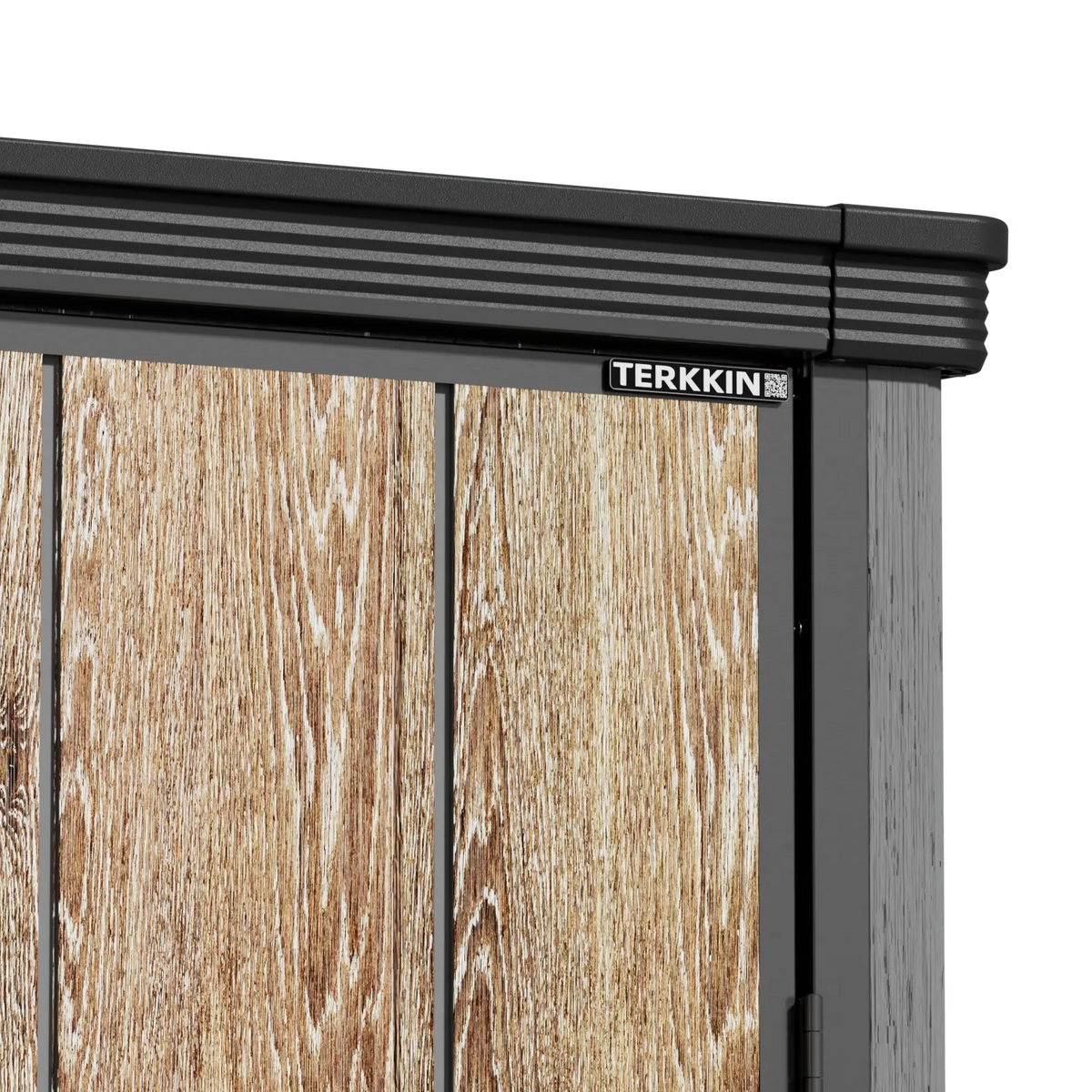 TERKKIN RIDGENOR Vertical 5 x 7 ft Tall Storage Shed Pro Ashwood Brown 3D
