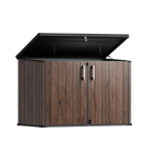 TERKKIN Horizontal 2300L Storage Shed Ultra Dark Walnut 3D