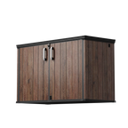 TERKKIN Horizontal 2300L Storage Shed Ultra Dark Walnut 3D