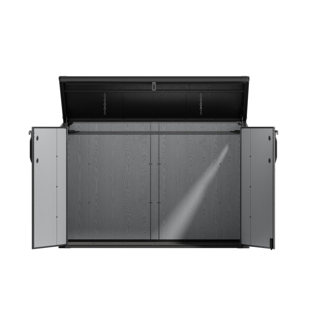 TERKKIN Horizontal 2300L Storage Shed Ultra Dark Walnut 3D