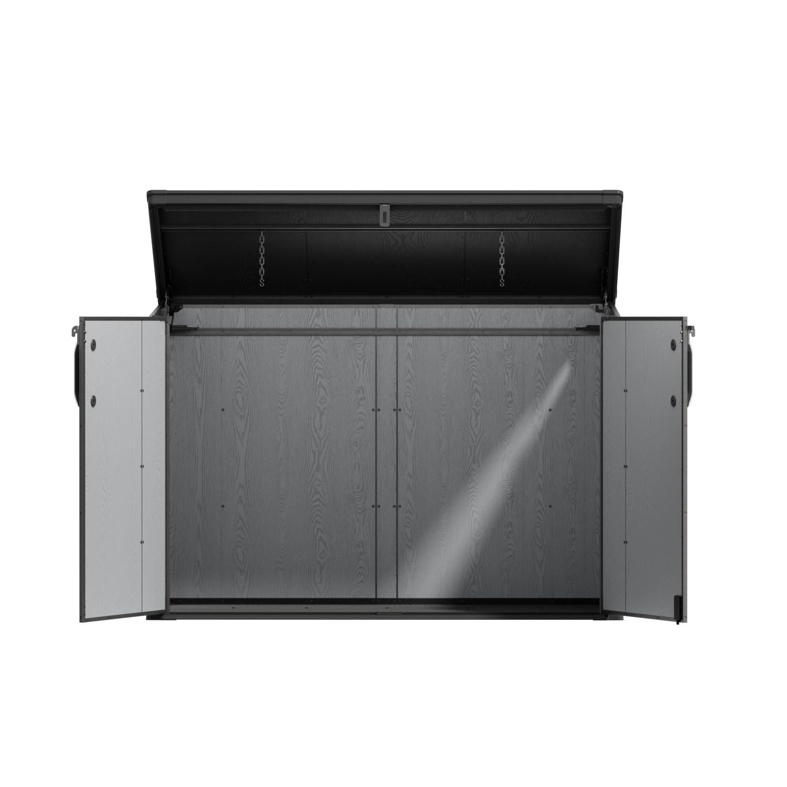 TERKKIN Horizontal 2300L Storage Shed Ultra Dark Walnut 3D