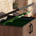 TERKKIN Horizontal 2300L Storage Shed Ultra Dark Walnut 3D