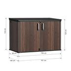 TERKKIN Horizontal 2300L Storage Shed Ultra Dark Walnut 3D