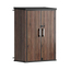 TERKKIN RIDGENOR Vertical 4.3 x 2.4 ft Tall 1400L Storage Shed Ultra Dark Walnut 3D