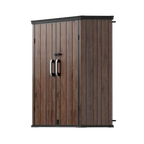 TERKKIN Vertical 1400L Storage Shed Ultra Dark Walnut 3D