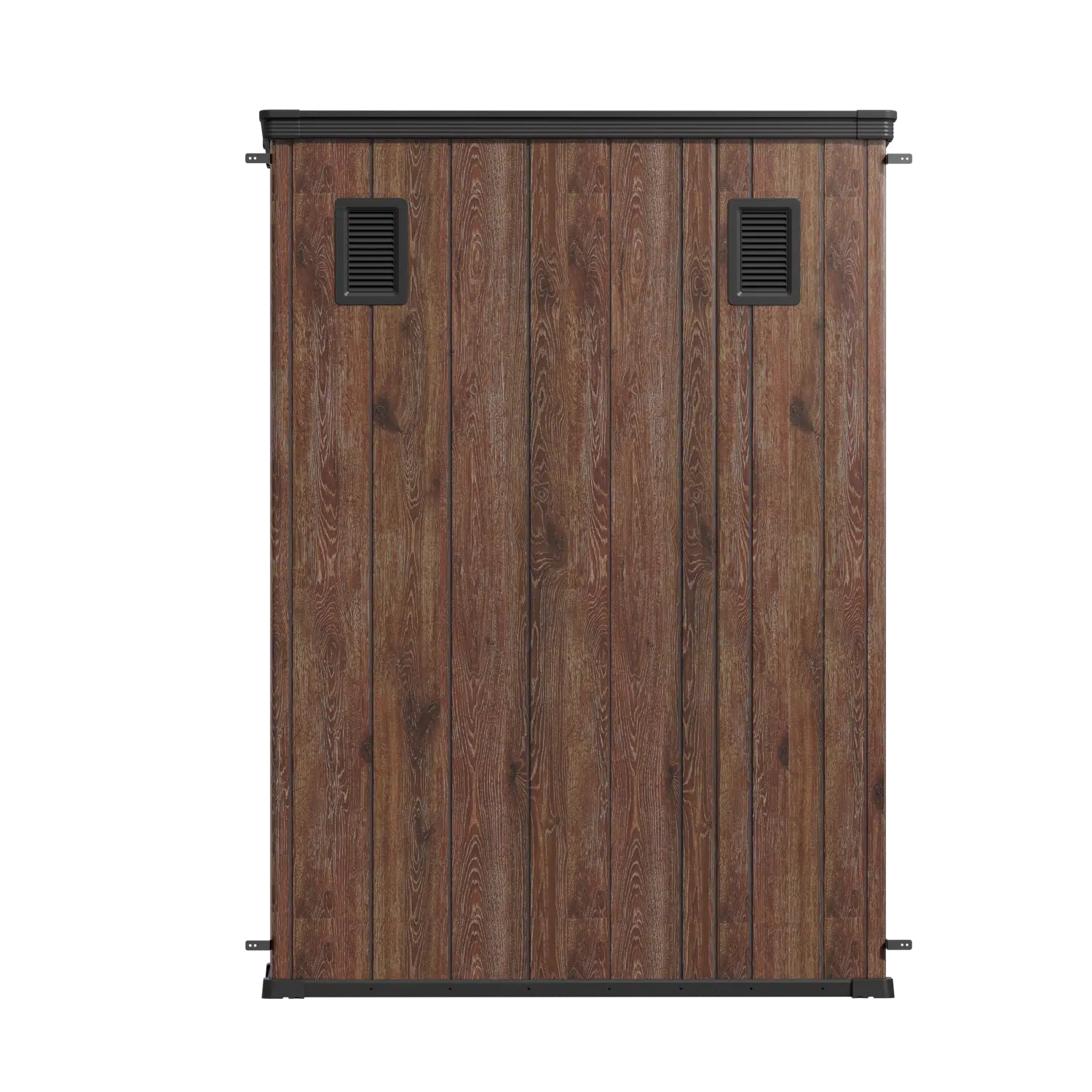 TERKKIN Vertical 1400L Storage Shed Ultra Dark Walnut 3D