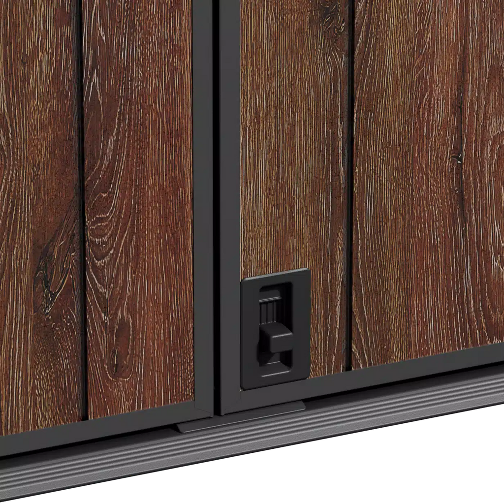 TERKKIN Vertical 1400L Storage Shed Ultra Dark Walnut 3D