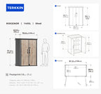 TERKKIN RIDGENOR Vertical 4.3 x 2.4 ft Tall 1400L Storage Shed Ultra Dark Walnut 3D