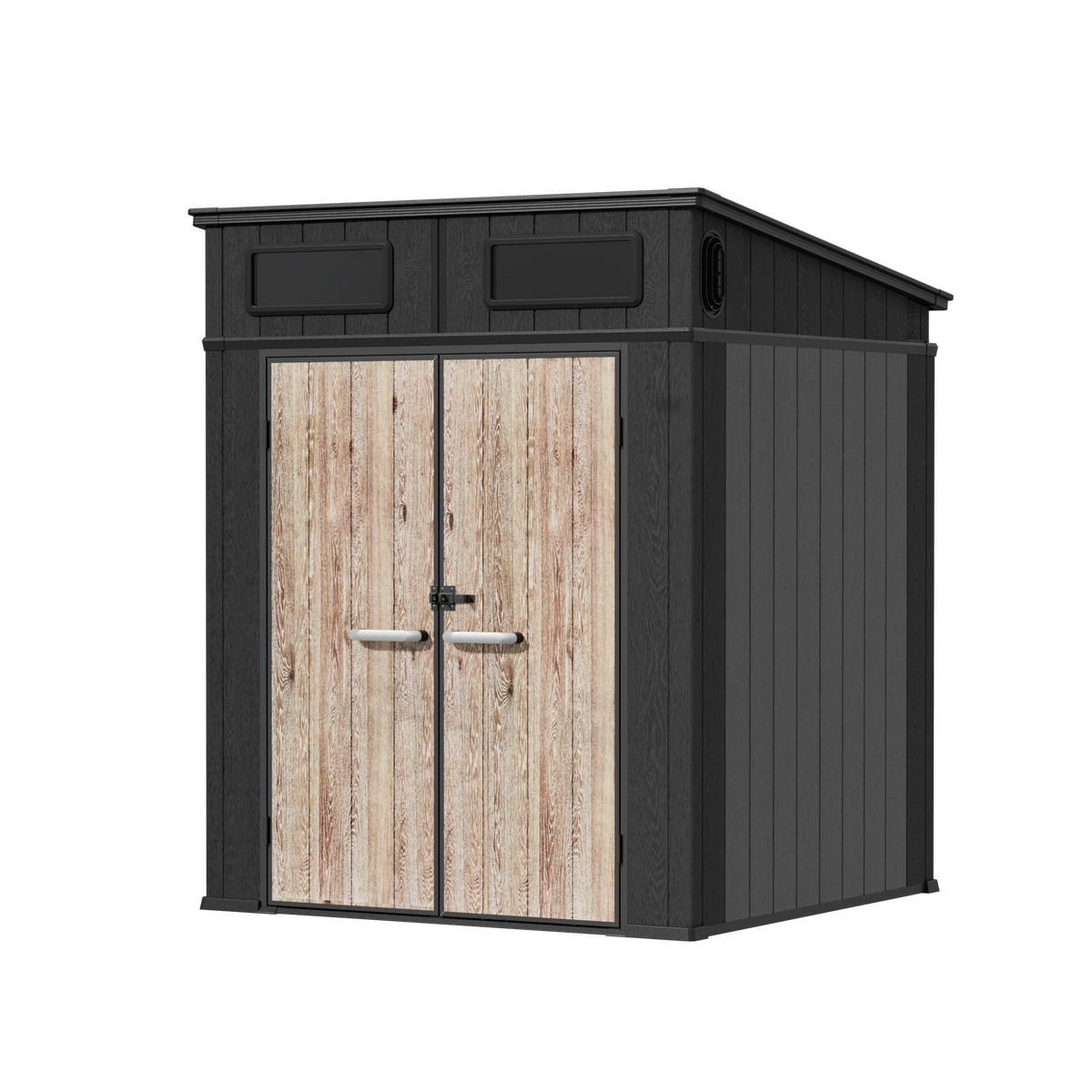 TERKKIN RIDGELON 6 x 6 ft Pent Roof Outdoor Storage Shed Standard Graphite Grey