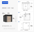TERKKIN RIDGELON 8 x 7 ft Gable Roof Outdoor Storage Shed Standard Graphite Grey