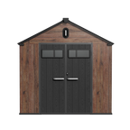 TERKKIN Gable 8x10 Storage Shed Pro Dark Walnut 3D
