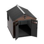 TERKKIN Gable 8x10 Storage Shed Pro Dark Walnut 3D