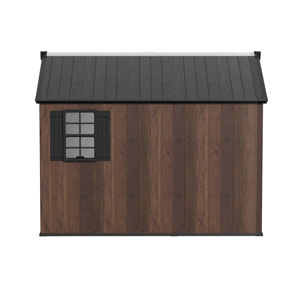 TERKKIN Gable 8x10 Storage Shed Pro Dark Walnut 3D
