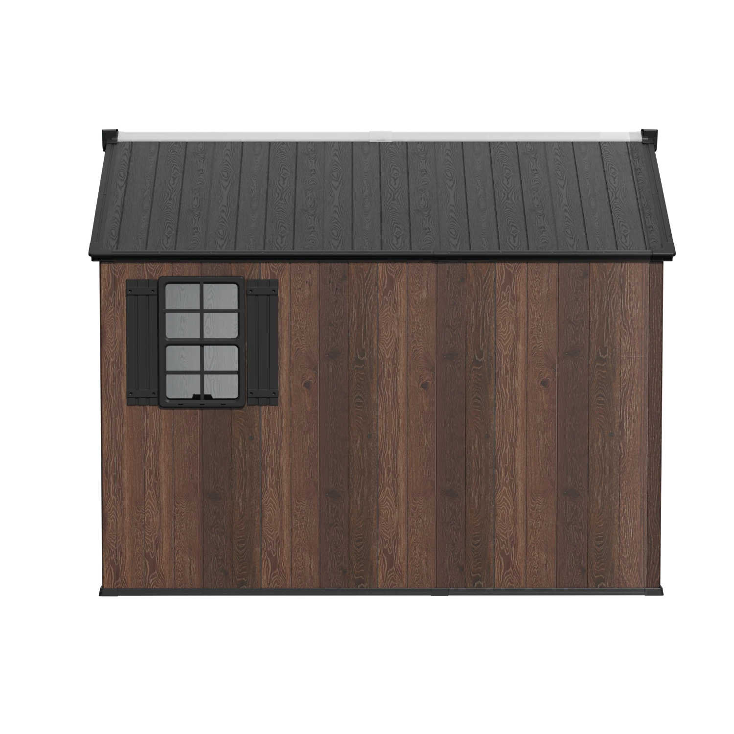 TERKKIN Gable 8x10 Storage Shed Pro Dark Walnut 3D