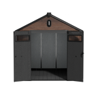 TERKKIN Gable 8x10 Storage Shed Pro Dark Walnut 3D