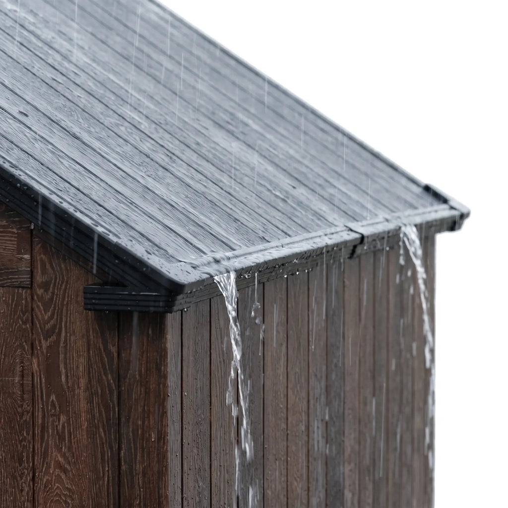 TERKKIN Gable 8x10 Storage Shed Pro Dark Walnut 3D