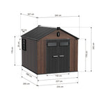 TERKKIN Gable 8x10 Storage Shed Pro Dark Walnut 3D