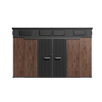TERKKIN Pent 12x7 Storage Resin Shed Ultra Dark Walnut 3D
