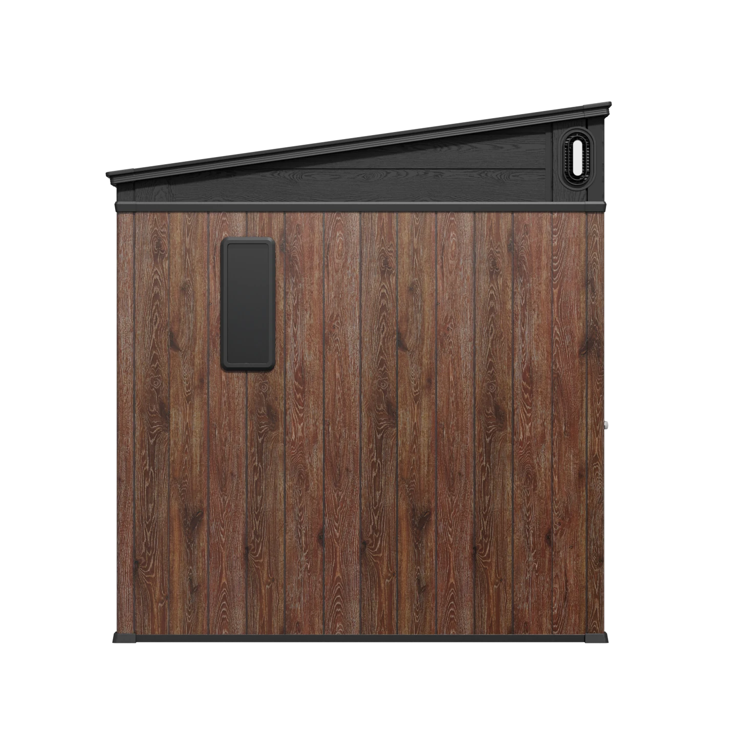 TERKKIN Pent 12x7 Storage Resin Shed Ultra Dark Walnut 3D