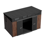TERKKIN Pent 12x7 Storage Resin Shed Ultra Dark Walnut 3D