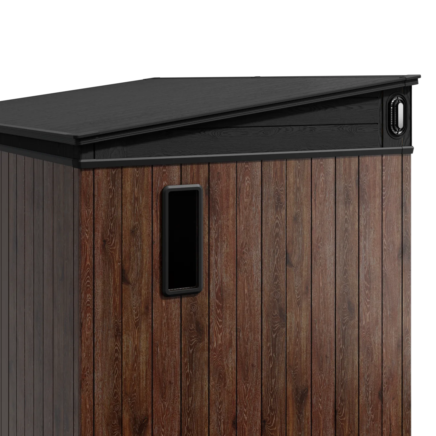 TERKKIN Pent 12x7 Storage Resin Shed Ultra Dark Walnut 3D