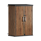 TERKKIN RIDGENOR Vertical 4.3 x 2.4 ft Tall 1400L Storage Shed Ultra Dark Walnut 3D