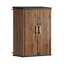 TERKKIN RIDGENOR Vertical 4.3 x 2.4 ft Tall 1400L Storage Shed Ultra Dark Walnut 3D