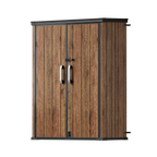 TERKKIN RIDGENOR Vertical 4.3 x 2.4 ft Tall 1400L Storage Shed Ultra Dark Walnut 3D