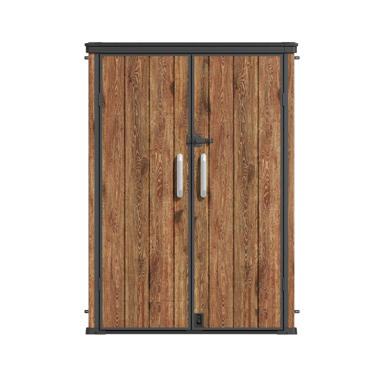 TERKKIN RIDGENOR Vertical 4.3 x 2.4 ft Tall 1400L Storage Shed Ultra Dark Walnut 3D