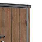 TERKKIN RIDGENOR Vertical 4.3 x 2.4 ft Tall 1400L Storage Shed Ultra Dark Walnut 3D