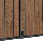 TERKKIN RIDGENOR Vertical 4.3 x 2.4 ft Tall 1400L Storage Shed Ultra Dark Walnut 3D