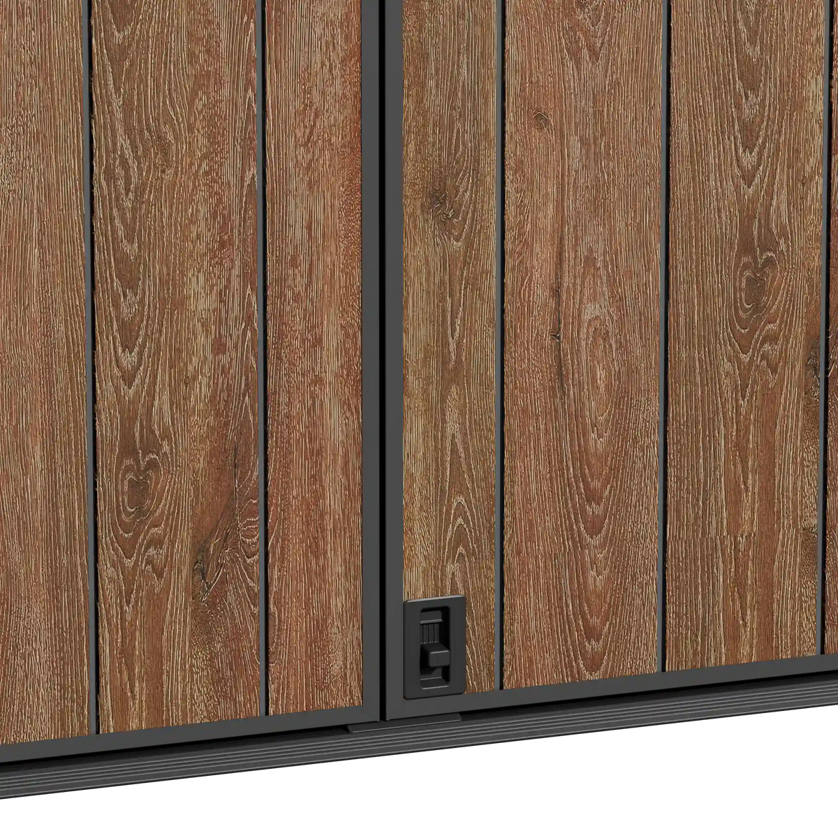 TERKKIN RIDGENOR Vertical 4.3 x 2.4 ft Tall 1400L Storage Shed Ultra Dark Walnut 3D