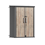 TERKKIN RIDGENOR Vertical 4.3 x 2.4 ft Tall 1400L Storage Shed Pro Ashwood Brown 3D