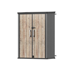 TERKKIN RIDGENOR Vertical 4.3 x 2.4 ft Tall 1400L Storage Shed Pro Ashwood Brown 3D