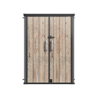 TERKKIN RIDGENOR Vertical 4.3 x 2.4 ft Tall 1400L Storage Shed Pro Ashwood Brown 3D