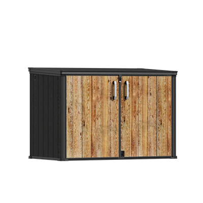 TERKKIN RIDGENOR 82 cu. ft Extra-Large Horizontal Outdoor Storage Shed, 6.3 ft W × 3.6 ft D, Pro, Ashwood Brown 3D