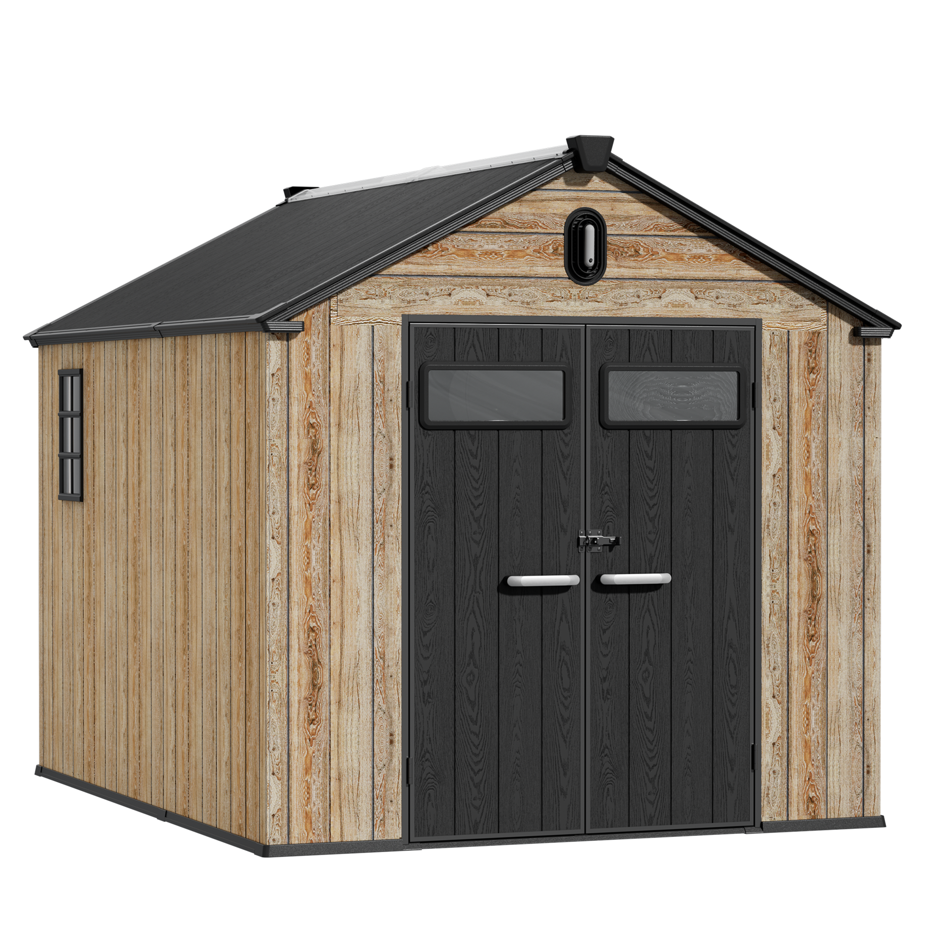 TERKKIN RIDGELON Gable 8x10 Storage Shed Pro Ashwood Brown 3D - Main view