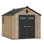 TERKKIN RIDGELON Gable 8x10 Storage Shed Pro Ashwood Brown 3D - Main view