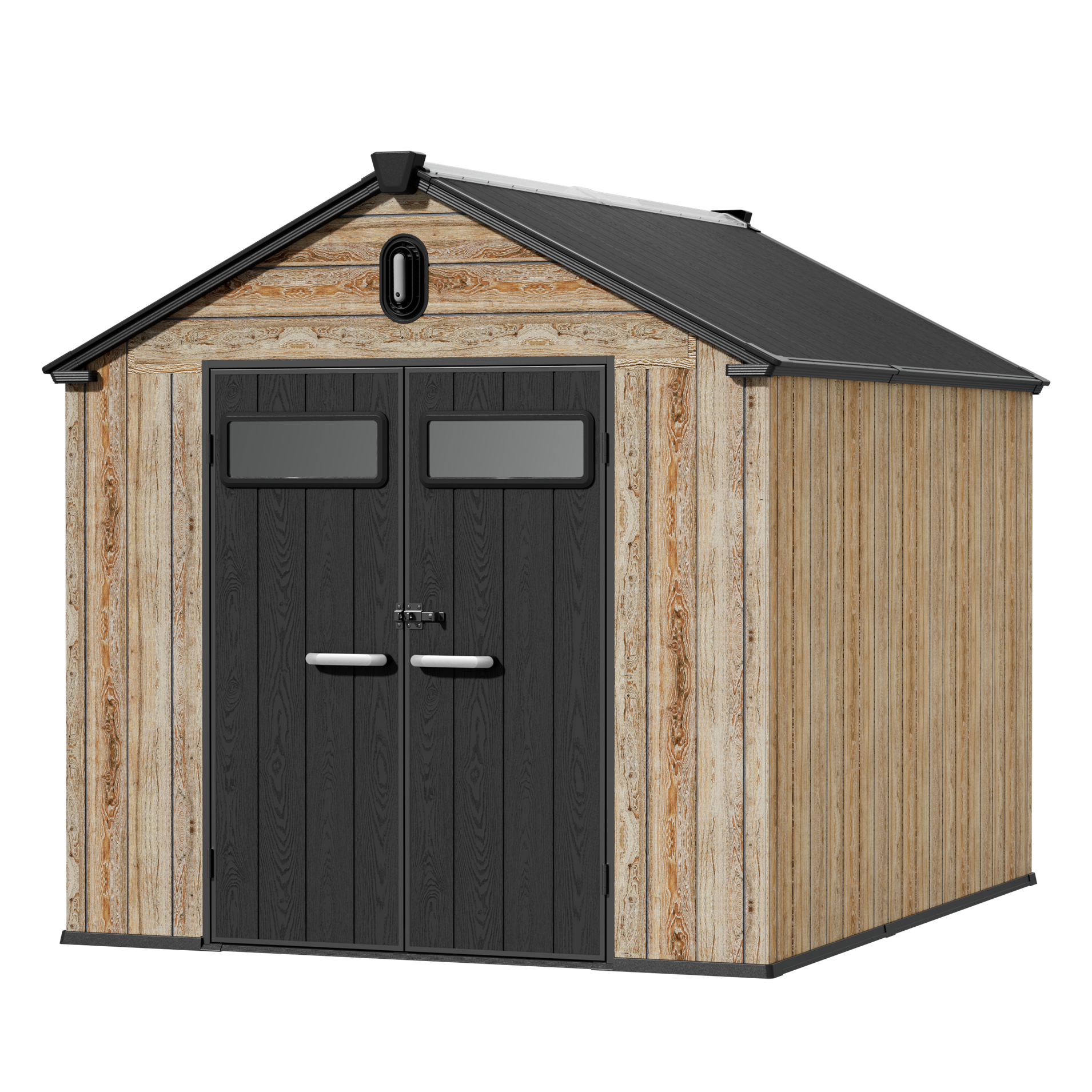TERKKIN RIDGELON Gable 8x10 Storage Shed Pro Ashwood Brown 3D - Main view
