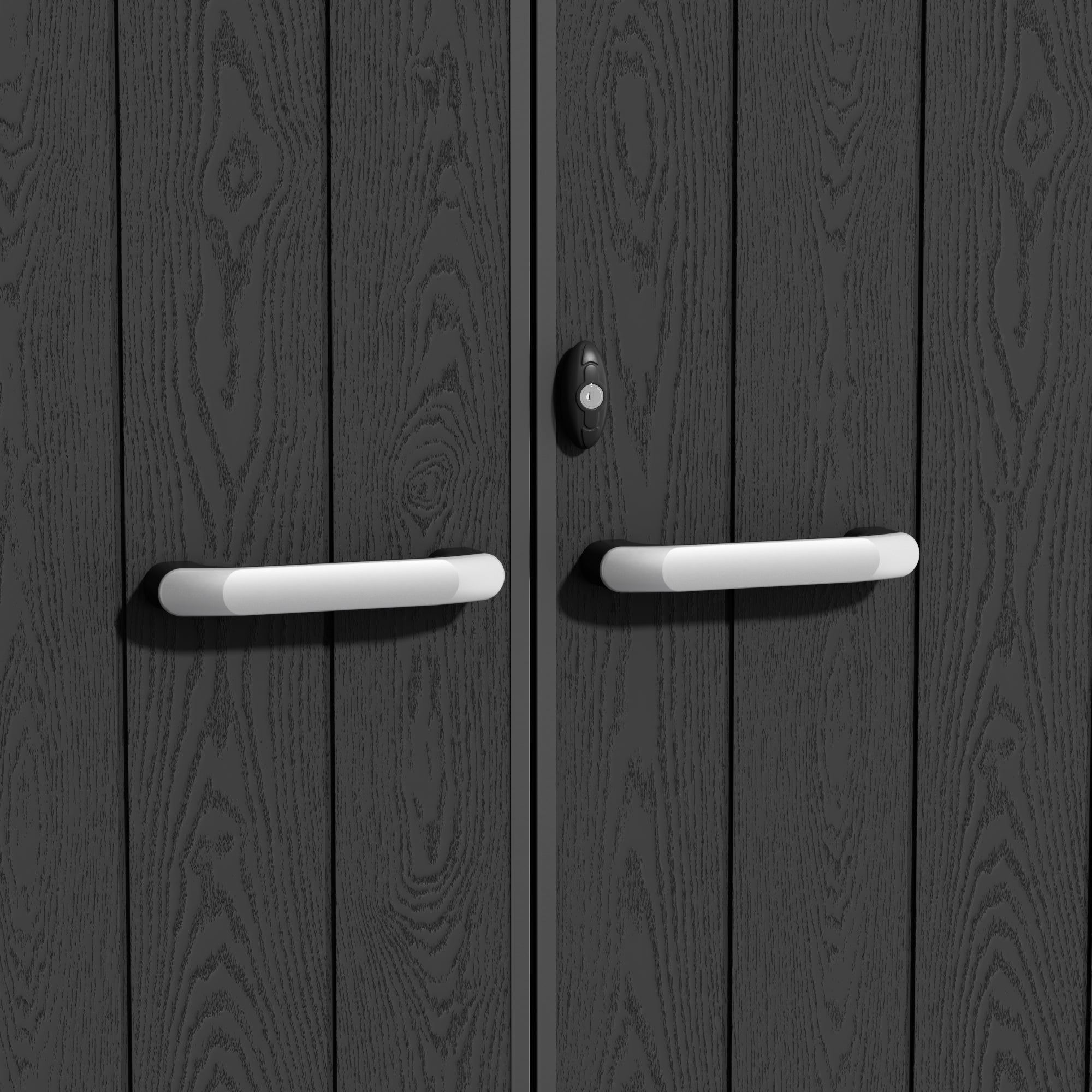TERKKIN KingCenter2 Gable 8x10 Storage Shed Pro Warm Oak 3D - Detail view