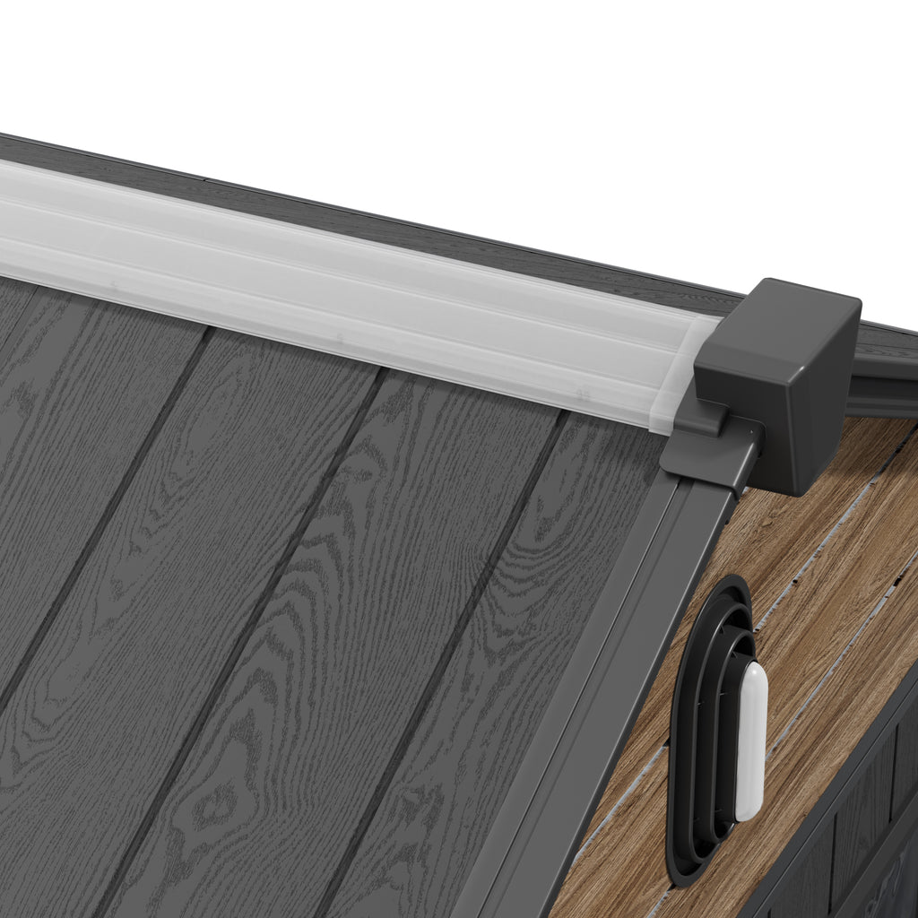 TERKKIN KingCenter2 Gable 8x10 Storage Shed Pro Warm Oak 3D - Detail view