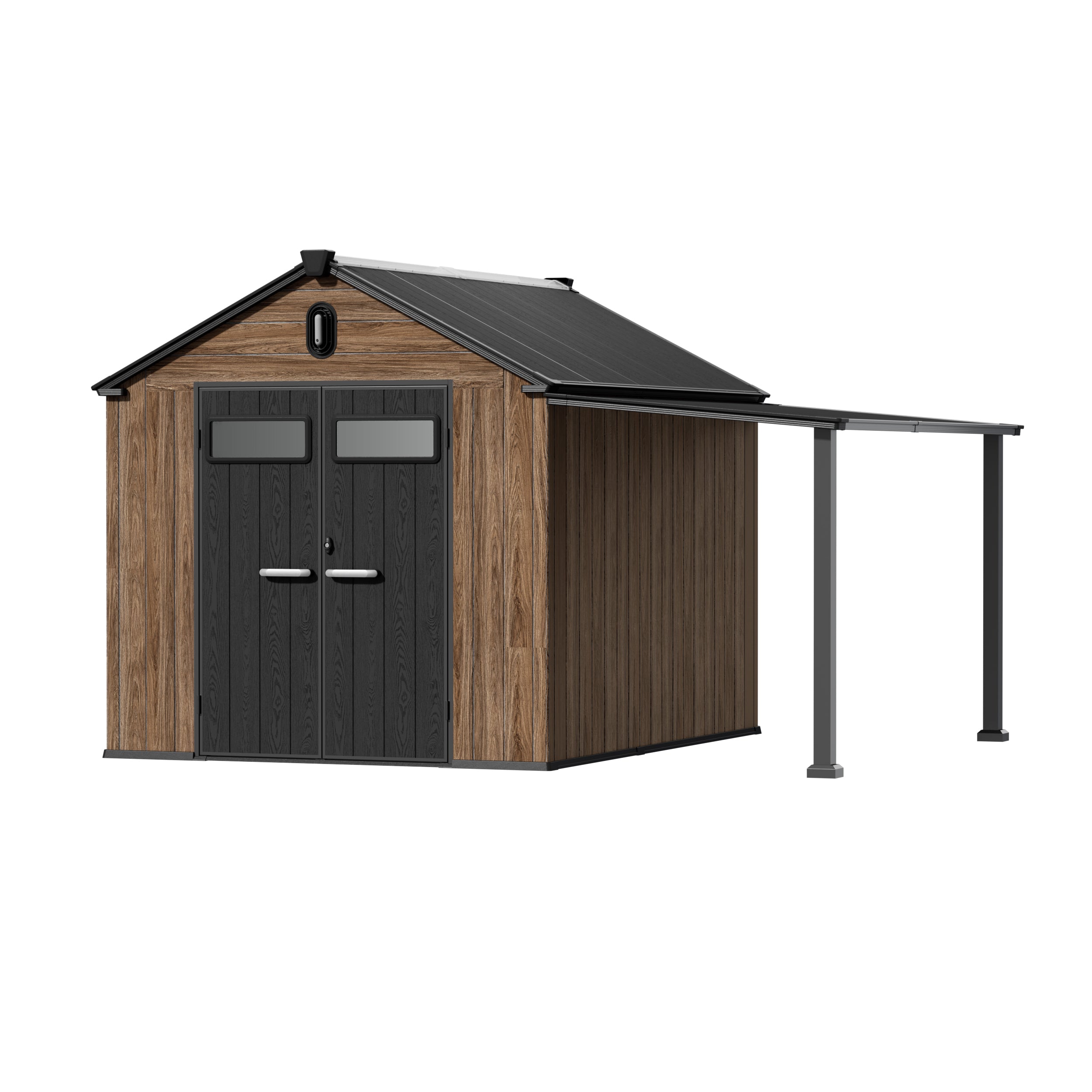 TERKKIN KingCenter2 Gable 8x10 Storage Shed Pro Warm Oak 3D - Main view