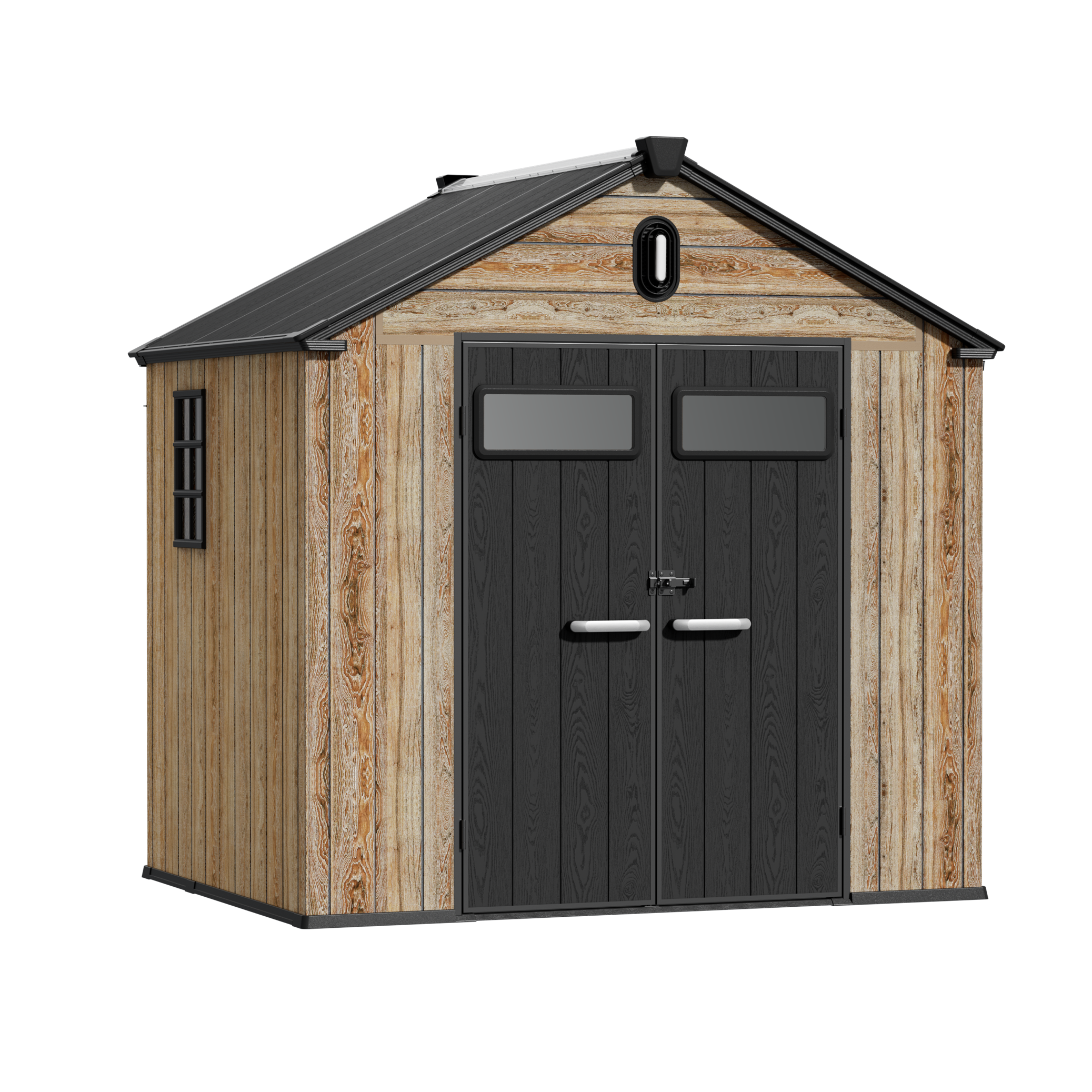 TERKKIN RIDGELON Gable 8x6 Storage Shed Pro Ashwood Brown 3D - Main view