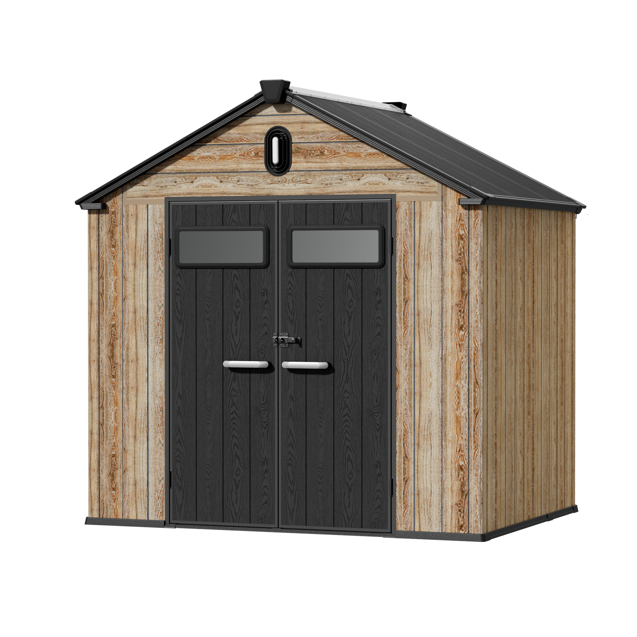 TERKKIN RIDGELON Gable 8x6 Storage Shed Pro Ashwood Brown 3D - Main view Secondary image