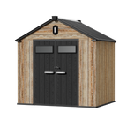 TERKKIN RIDGELON Gable 8x6 Storage Shed Pro Ashwood Brown 3D - Main view