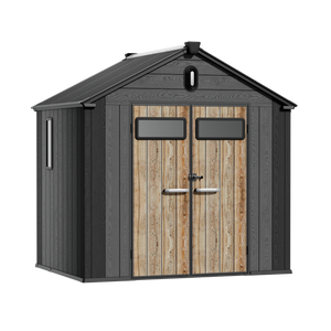 TERKKIN MONTELON 8 x 6 ft Gable Roof Outdoor Storage Shed Graphite Grey