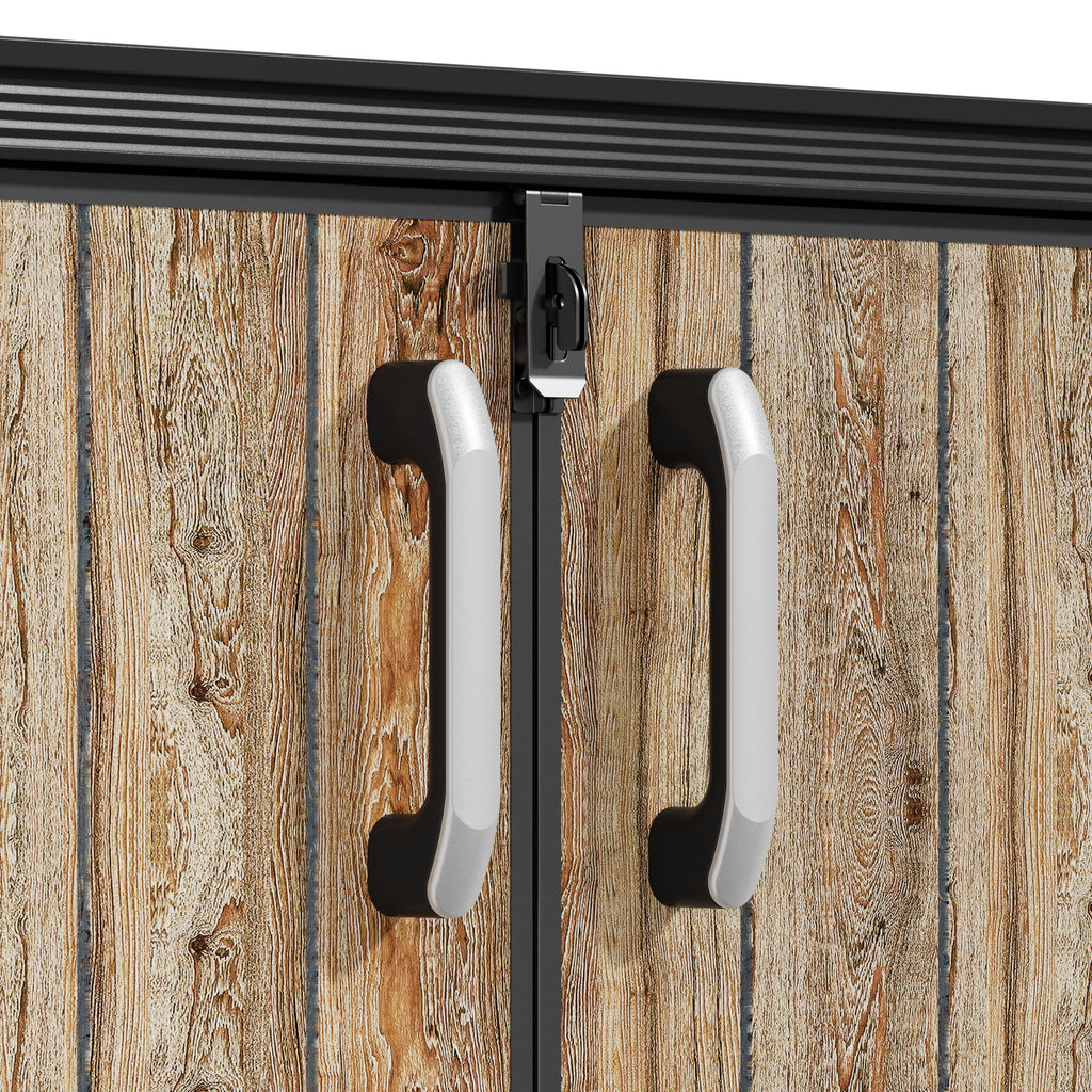 TERKKIN KingCenter2 Horizontal 6.3x3.6ft 2300L Storage Shed Standard Teak Brown - Detail view